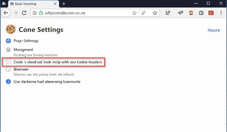 Browser settings for cookie management