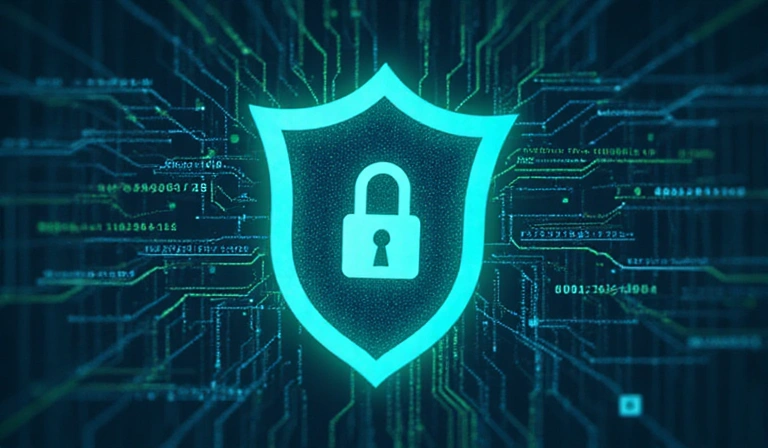 Data security illustration showing protected personal information